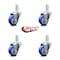 Service Caster 3 Inch Blue Polyurethane Wheel Swivel 3/4 Inch Square Stem Caster Set SCC SCC-SQ20S314-PPUB-BLUE-34-4 - alternate 5